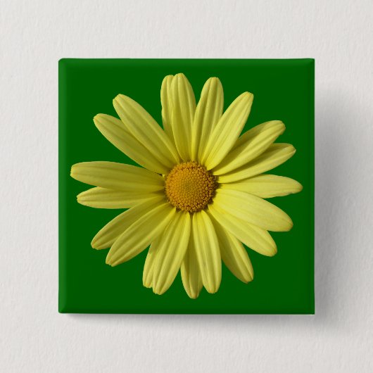 Yellow Daisy Vierkante Button 5,1 Cm (Voorkant)