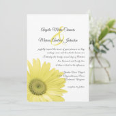 Yellow Daisy Wedding Invitation Kaart (Staand voorkant)
