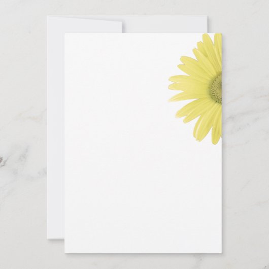Yellow Daisy Wedding Invitation Kaart (Achterkant)
