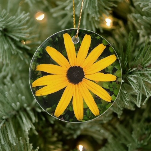 Yellow Daisy Wildflower fotografie Keramisch Ornament (Boom)