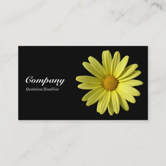Yellow Daisy - zwart Visitekaartje (Voorkant)