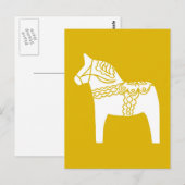 Yellow Dala Horse Briefkaart (Voorkant / Achterkant)