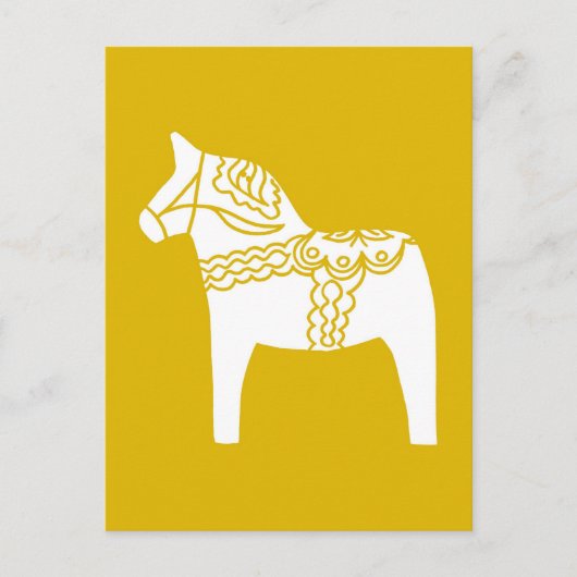Yellow Dala Horse Briefkaart (Voorkant)