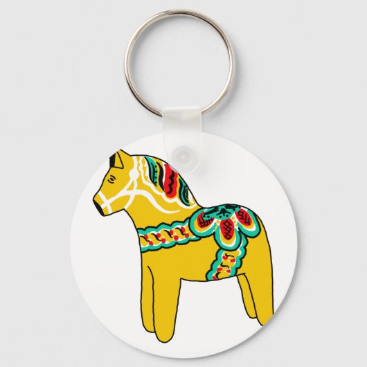 Yellow Dala Horse Sleutelhanger (Voorkant)
