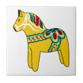Yellow Dala Horse Tegeltje (Voorkant)