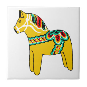 Yellow Dala Horse Tegeltje