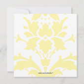 Yellow Damask Background Bridal Shower Invitation Kaart (Achterkant)