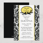 Yellow Damask Bridal Shower Invitation Kaart (Voorkant / Achterkant)