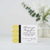Yellow Damask Business Customer Loyalty Kaarten (Staand voorkant)