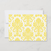 Yellow Damask Custom Wedding RSVP Kaart (Achterkant)