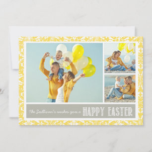 Yellow Damask   Foto Collage Happy Paast Kaart