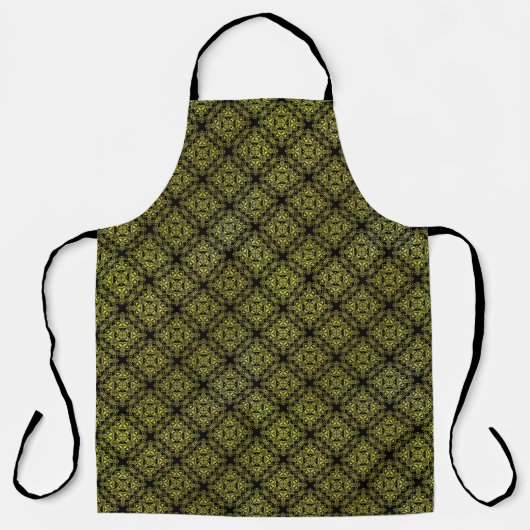 Yellow Damask Medallion Pattern Schort (Voorkant)