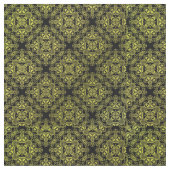 Yellow Damask Medallion Pattern Stof (Close Up)