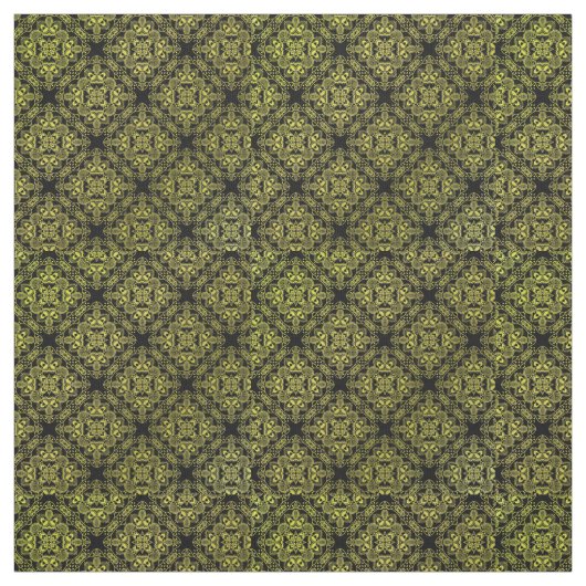Yellow Damask Medallion Pattern Stof (Swatch)