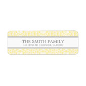 Yellow Damask Pattern Etiket (Voorkant)