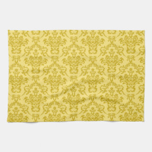 Yellow Damask Pattern Theedoek