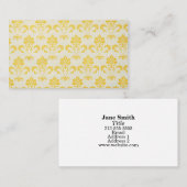 Yellow Damask Pattern Visitekaartje (Voorkant / Achterkant)