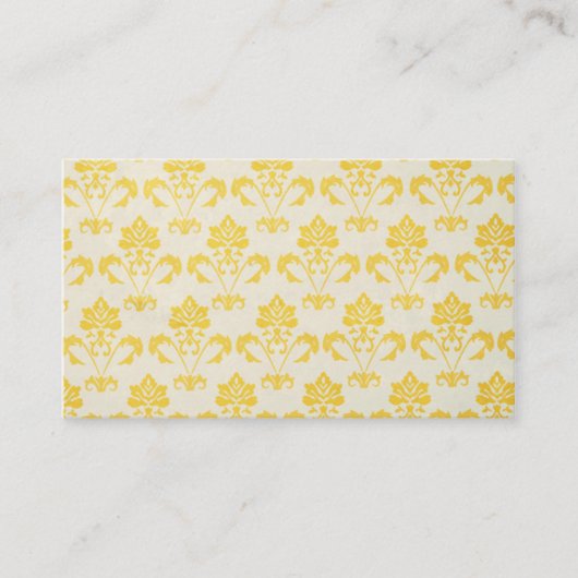Yellow Damask Pattern Visitekaartje (Voorkant)
