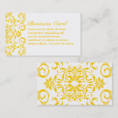 Yellow Damask Pattern Visitekaartje (Voorkant / Achterkant)