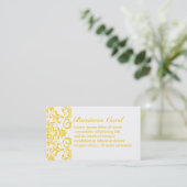 Yellow Damask Pattern Visitekaartje (Staand voorkant)