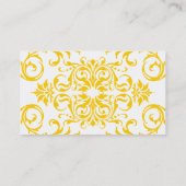 Yellow Damask Pattern Visitekaartje (Achterkant)