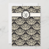 Yellow Damask Wedding Kaart (Achterkant)