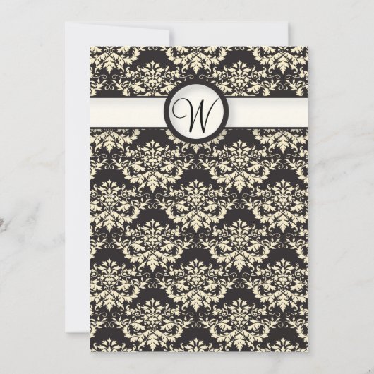 Yellow Damask Wedding Kaart (Achterkant)