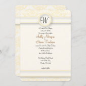 Yellow Damask Wedding Kaart (Voorkant / Achterkant)