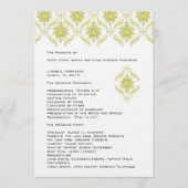 Yellow Damask Wedding Program Programmakaart (Voorkant)
