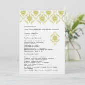 Yellow Damask Wedding Program Programmakaart (Staand voorkant)