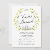 Yellow Dandelion Easter Brunch Kaart (Voorkant)