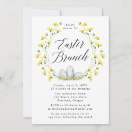 Yellow Dandelion Easter Brunch Kaart