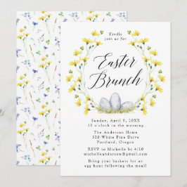 Yellow Dandelion Easter Brunch Kaart