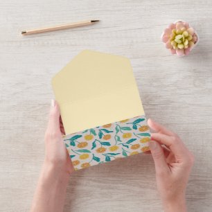 Yellow Dandelion Floral Pattern - Natuur-geïnspire All In One Uitnodiging