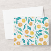 Yellow Dandelion Floral Pattern - Natuur-geïnspire All In One Uitnodiging (Achterkant)