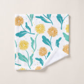 Yellow Dandelion Floral Pattern - Natuur-geïnspire Bad Handdoek (Wasdoekje)