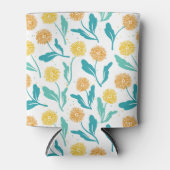 Yellow Dandelion Floral Pattern - Natuur-geïnspire Blikjeskoeler (Voorkant)