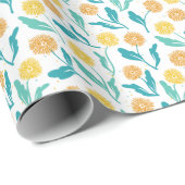 Yellow Dandelion Floral Pattern - Natuur-geïnspire Cadeaupapier (Rol Hoek)