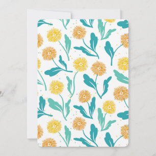 Yellow Dandelion Floral Pattern - Natuur-geïnspire Feestdagenkaart