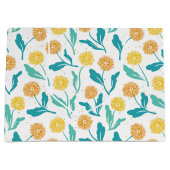 Yellow Dandelion Floral Pattern - Natuur-geïnspire Groot Cadeauzakje (Voorkant)