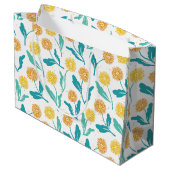 Yellow Dandelion Floral Pattern - Natuur-geïnspire Groot Cadeauzakje (Achterkant Gekanteld)