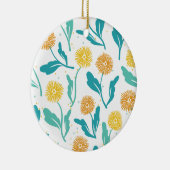Yellow Dandelion Floral Pattern - Natuur-geïnspire Keramisch Ornament (Rechts)