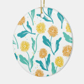 Yellow Dandelion Floral Pattern - Natuur-geïnspire Keramisch Ornament (Links)