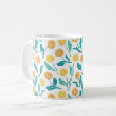 Yellow Dandelion Floral Pattern - Natuur-geïnspire Koffiemok (Voorkant links)