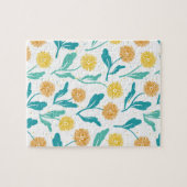 Yellow Dandelion Floral Pattern - Natuur-geïnspire Legpuzzel (Horizontaal)