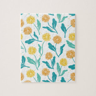 Yellow Dandelion Floral Pattern - Natuur-geïnspire Legpuzzel