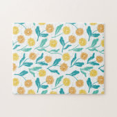 Yellow Dandelion Floral Pattern - Natuur-geïnspire Legpuzzel (Horizontaal)