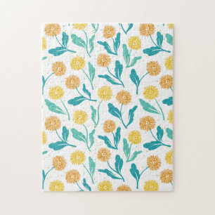 Yellow Dandelion Floral Pattern - Natuur-geïnspire Legpuzzel