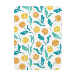 Yellow Dandelion Floral Pattern - Natuur-geïnspire Magneet