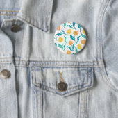 Yellow Dandelion Floral Pattern - Natuur-geïnspire Ronde Button 5,7 Cm (In situ)